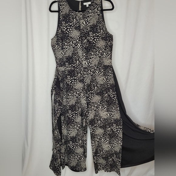 Joie Mairead D Caviar Cropped Wide-Leg Wrap Waist Palazzo Pant Jumpsuit - Sz 12 - Picture 7 of 16
